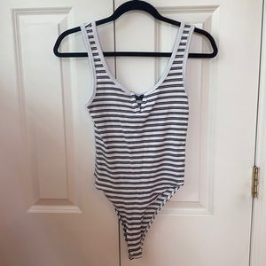 Black & White Striped Bodysuit